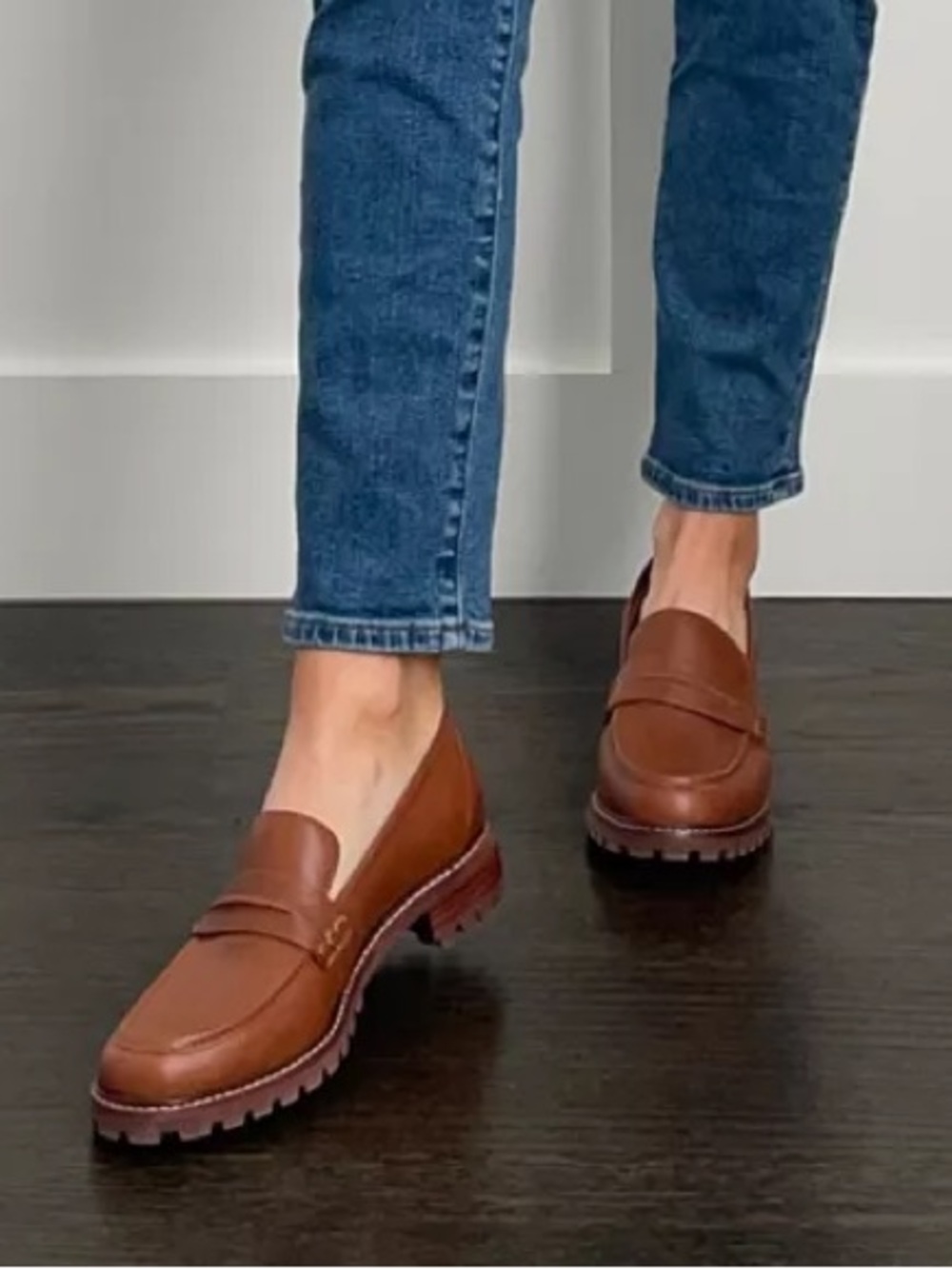 Madewell Women's Tan Leather Penny Loafers